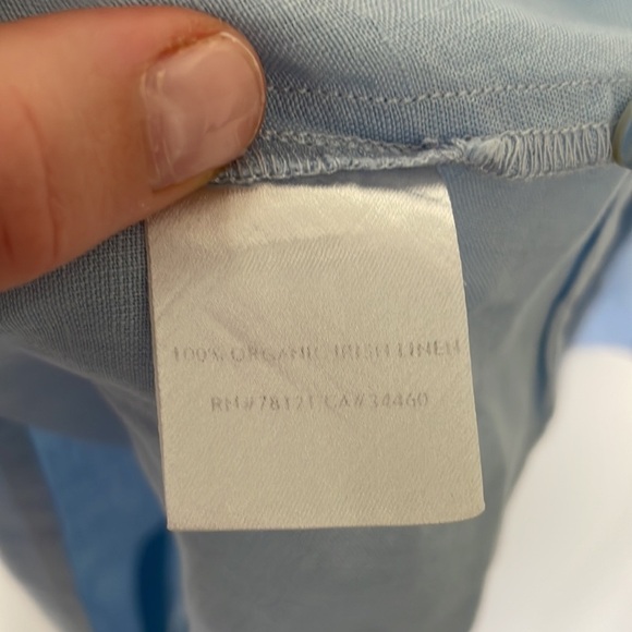 Eileen Fisher | 100% Organic Irish Linen Blue Collarless Button Down Tunic XS - Picture 12 of 13